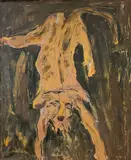Untitled #106 by Ralph Della-Volpe, oil on canvas (unstretched), sold Sep 2023