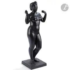 L’Offrande, le modèle conçu vers [1947] by Lucien Gibert, Épreuve en bronze à patine noire, sold Jun 2022
