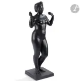 L’Offrande, le modèle conçu vers [1947] by Lucien Gibert, Épreuve en bronze à patine noire, sold Jun 2022