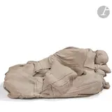 Dormeur, circa 1977-79 by Georges Jeanclos, Épreuve en terre cuite non vernissée, sold Jun 2022