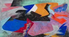 Composition by James Pichette, 1956, Gouache, sold May 2022