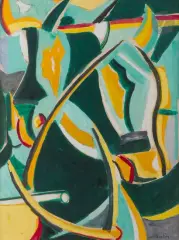 Composition by Marcel Burtin, Gouache, sold May 2022