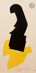 Composition by Ladislas Kijno, Collage, sold May 2022