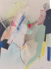 Composition by Michel Tyszblat, 1980, Technique mixte et collage, sold May 2022