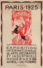 Exposition internationale des arts décoratifs et industriels modernes, avril-octobre 1925 Chromolithographie. Entoilée. Imp. de Vaugirard, Paris by Robert Bonfils, Affiche dans le monde, p, sold May 2022