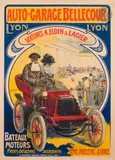 Voitures A. Eldin & Lagier, Auto-garage Bellecour à Lyon Chromolithographie. Entoilée. Imp. La by Francisco Tamagno, Lithographie parisienne Romanet, sold May 2022