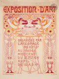 Exposition d’art organisée par l’aréopage du XXe s. au Musée moderne, 5-24 avril 1898 Chromolithographie. Entoilée. Lith. J. E. Goossens, Bruxelles by Adolphe Crespin, Affiche belge, sold May 2022