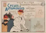 Deuxième Exposition Cycles & Automobiles au National Place St Lambert, 1897 Chromolithographie. Entoilée. Lith. Auguste Bénard, Liège by Armand Rassenfosse, Affiche belge, sold May 2022