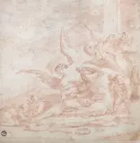 Le Christ mort au pied de la Croix by Michel Dorigny, Sanguine, sold Apr 2009