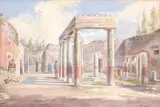Maison à Pompéi by Achille Vianelli, Crayon noir, aquarelle, sold Apr 2009