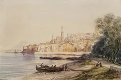 Vue d'une ville côtière en Italie by Jacques Guiaud, 1856, Aquarelle signée et datée, sold Feb 2009