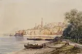 Vue d'une ville côtière en Italie by Jacques Guiaud, 1856, Aquarelle signée et datée, sold Feb 2009