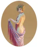 Effet de lumière by Maurice Millière, Gouache à vue ovale, sold Dec 2008