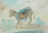 L'âne by Jean-Baptiste Pillement, Pastel, sold Dec 2008