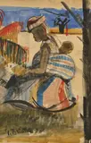 Mère africaine by Georges Briata, Gouache et aquarelle, sold Dec 2021