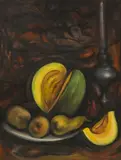 Nature morte aux melons et aux poires by Antoine Serra, Pastel et gouache, sold Dec 2021