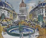 Le Panthéon by Lucien Génin, Gouache et mine graphite, sold Nov 2021