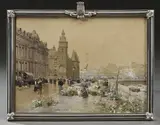 Vue du quai de la Corse, le marché aux fleurs à Paris by Luigi Loir, Plume et encre noire et aquarelle, sold Nov 2021