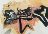 Composition by Peti Brunner, 1990, Gouache et encre, sold Oct 2018