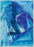 Bleu et blanc, II by David Budd, 1961, Gouache, sold Oct 2018