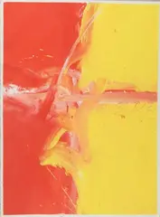 Rouge et jaune by David Budd, 1961, Gouache, sold Oct 2018