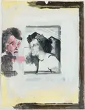 Deux profils by Alexandre Delay, 1981, Technique mixte et collage sur papier, sold Oct 2018