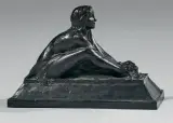 Femme assise aux fleurs by Pierre Fournier des Corats, Épreuve en bronze patiné, sold Jun 2018