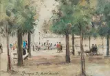Au jardin public by Georges Dominique Rouault, Aquarelle gouachée, sold Jun 2018