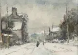 Rue de village sous la neige by Georges Dominique Rouault, Aquarelle, sold Jun 2018