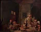Intérieur aux joueurs de cartes by Jan Spanjaert, Panneau de chêne, une planche, non parqueté, sold Jun 2018