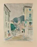Rue de village by André Planson, Lithographie en couleurs signée en bas à droite, annotée «Epreuve d'artiste» dédicacée, sold Mar 2018