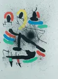 Planche pour Liberté des Libertés d'Alain Jouffroy. 1971 by Joan Miró, Lithographie en couleurs signée en bas à droite, sold Mar 2018