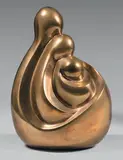 Maternité by Simon Avissar, Épreuve en bronze doré, sold Mar 2018