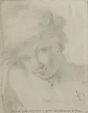 Etude de tête d'un jeune homme by Giovanni Domenico Cerrini, Pierre noire et rehauts de sanguine Annoté en bas Cerrino nel quadro dell' Assunta in sagr, sold Mar 2018
