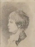 Portrait d'Esprit Matet enfant, de profil by Charles Matet, Crayon noir, sold Mar 2018