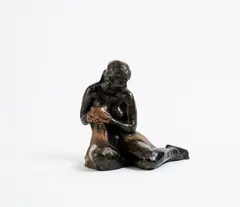 Jeune femme assise by Marie-Josèphe Bourron, Epreuve en bronze à double patine brune et médaille, sold Dec 2018