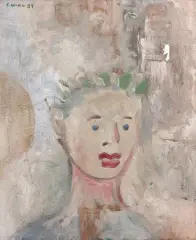 Sans titre by George Condo, 1987, Technique mixte (crayon et acrylique) sur toile, sold Nov 2018