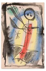 Composition by Joan Miró, 1956, Aquarelle, encre de Chine, crayon de cire et mine de plomb sur papier, sold Nov 2018