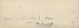 Bateaux au mouillage sur mer calme by Willem van de Velde II, Lavis gris sur traits de crayon noir Annoté au crayon noir sur le montage en bas à gauche, sold Jun 2010