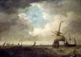 Navires au large des côtes by Jan Theunisz Blankerhoff, Panneau de chene, deux planches non parquetées, sold Nov 2009