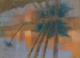 Paysage de Marrakech by Lucien Lévy-Dhurmer, Pastel sur papier Ebauche de personnage drapé au verso, fusain et pastel Accidents (déchir, sold Nov 2009