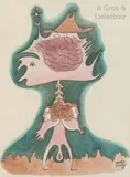 Monstre charmant by Maurice Henry, Plume et aquarelle, sold Jun 2018