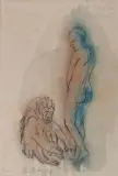 Femme et singe by Francis Picabia, 1927, Crayon et aquarelle sur papier Japon contrecollé sur papier, sold Jun 2018