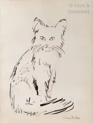Le chat by Francis Picabia, Crayon et encre, sold Jun 2018