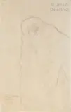 Vieille femme assise, la main sur le front, circa 1909 by Gustav Klimt, Crayon sur papier Japon, sold Jun 2018