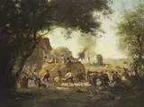 Fête de la moisson by Armand Leleux, Toile signée en bas à gauche, sold Dec 2017