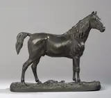 Ibrahim cheval arabe by Pierre-Jules Mêne, Epreuve en bronze à patine foncée, sold Dec 2017