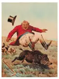 La charge du sanglier by Charles-Fernand de Condamy, Aquarelle sur papier, sold May 2011