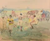 Après la course by Pierre Olivier Dubaut, Aquarelle sur papier, sold May 2011