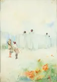 Discussion by Luciano Baldessari, 1922, Aquarelle sur papier, sold May 2011